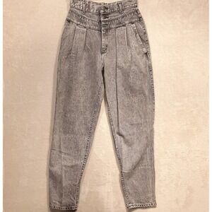 LEE Womans Vintage Pleated Jeans Sz.10 Medium/Gray/High Waist/Tapered/Retro